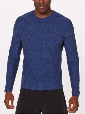 Lululemon Surge Warm Long Sleeve - Heathered Cerulean Blue / Black T-Shirt Men’s